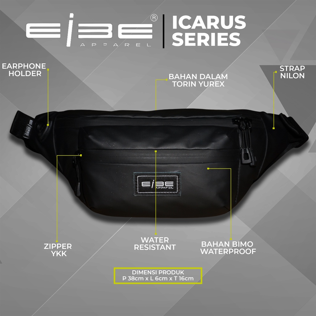 Eibe - Icarus Waistbag Slingbag Waterproof Tas Pinggang Selempang Ringan Anti Air Pria Wanita