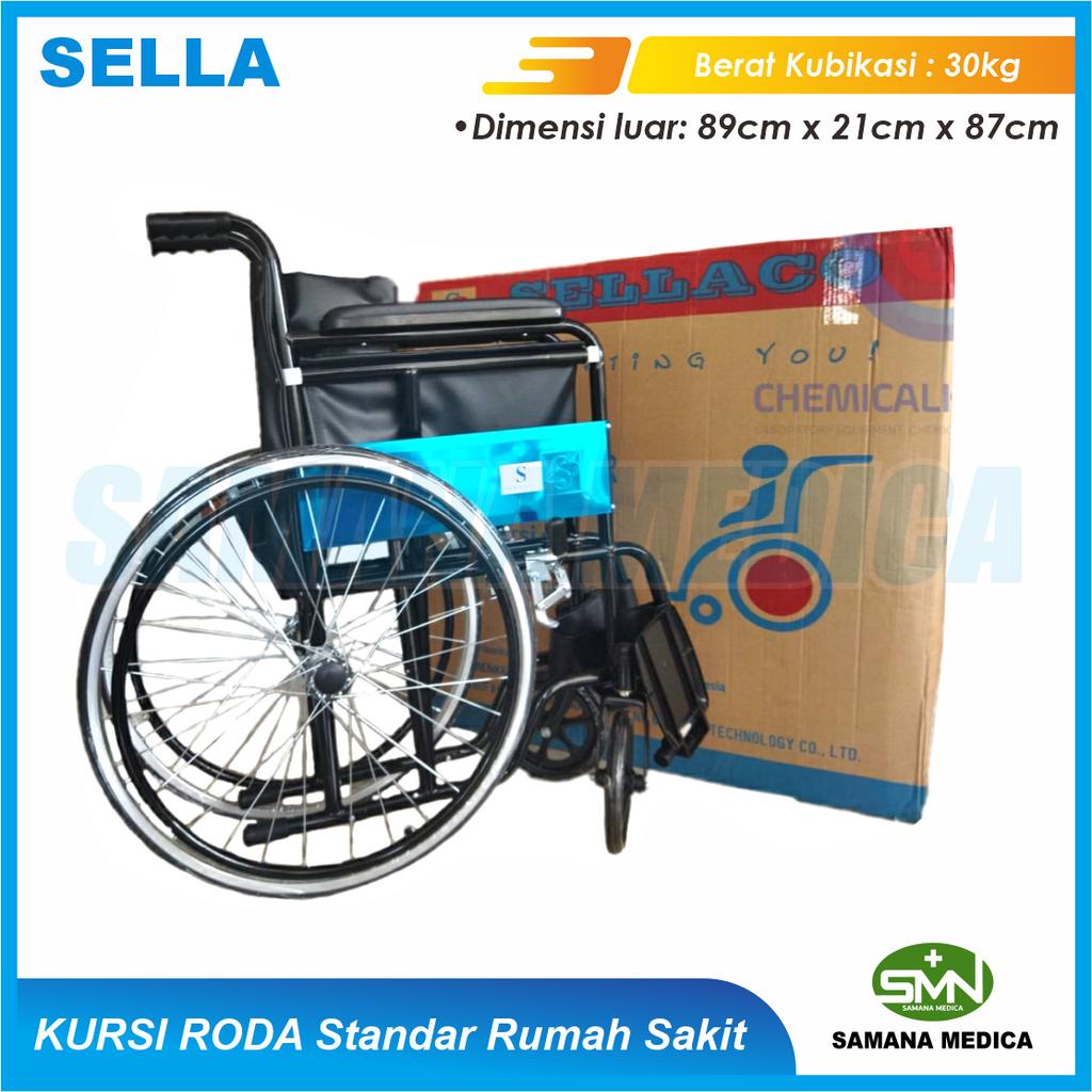 KURSI RODA Standart Rumah Sakit SELLA KY809# Rangka Warna Hitam Alat Bantu Jalan MURAH