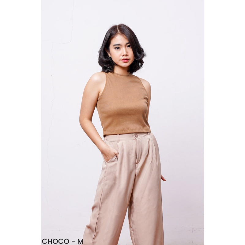 TANKTOP WANITA FLOW (size M-L) /TANKTOP JUMBO TANKTOP CROP TANKTOP KNIT TANKTOP PUTIH TANKTOP KOREAN