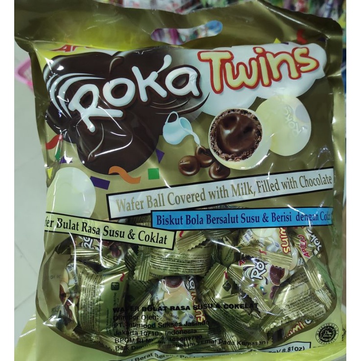 

Apollo Coklat Roka Twins - Biskuit wafer bola rasa coklat dan susu (isi 50) - snack import malaysia