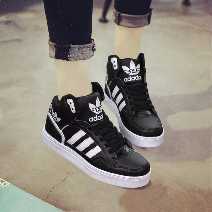 Fashion Wanita SNEAKER BOOTS ADIDAS CL HITAM