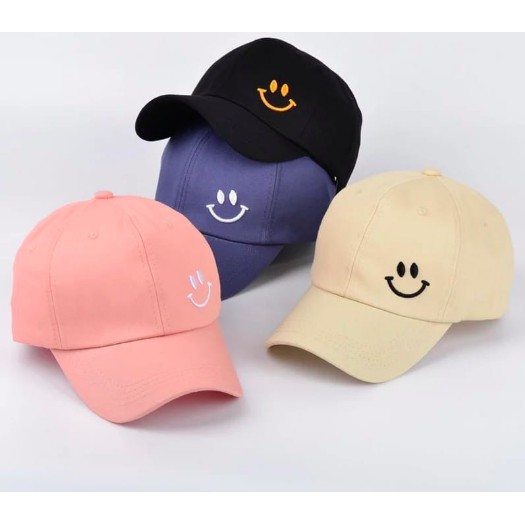 TOPI BASEBALL BORDIR SMILE / RECLUSIVE / GARIS TIGA RING LAKI PEREMPUAN TERMURAH !!