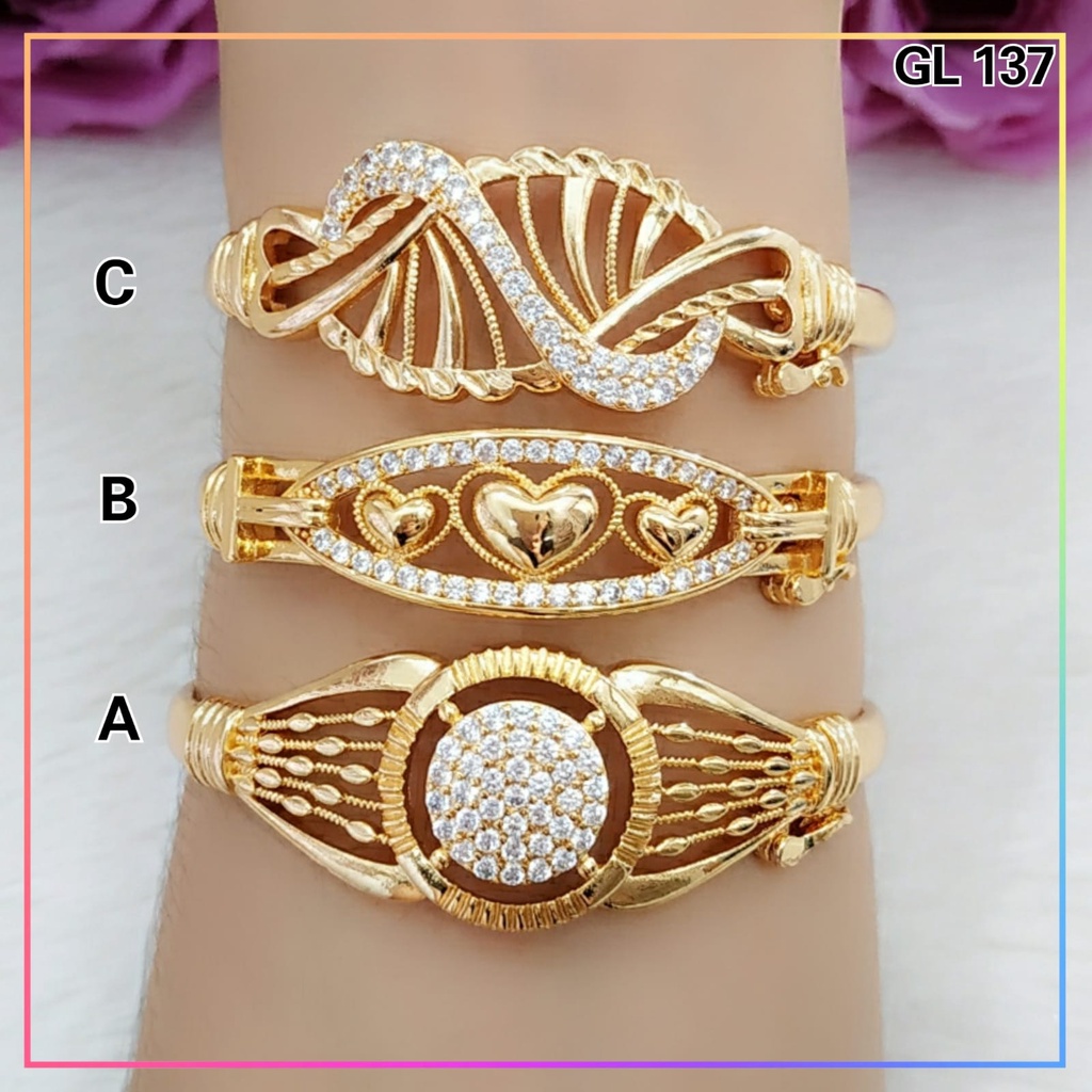 Gelang xuping gelang dewasa bangkok bola mata zirkon perhiasan wanita lapis emas gold GL 137