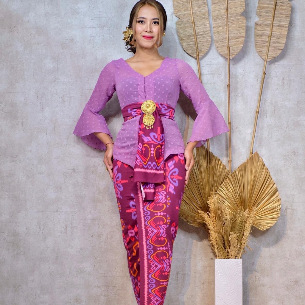 (KODE7) ONE SET KEBAYA JADI YORYU URAGIRI TROMPET+KAMEN MOSCREPE+SELENDANG-8