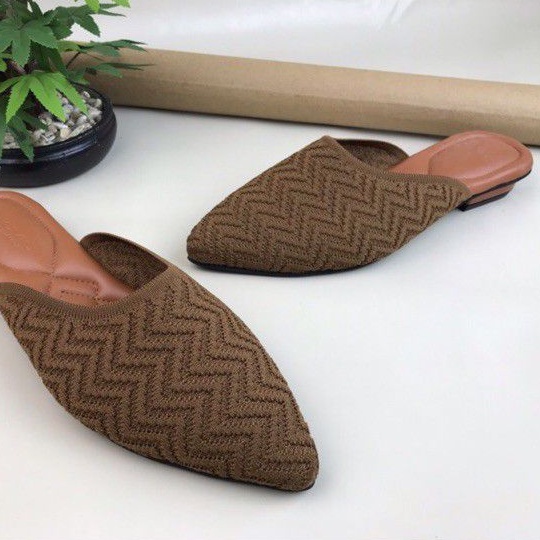 Sandal Hak Tahu Wanita Bahan Rajut Import JA-71