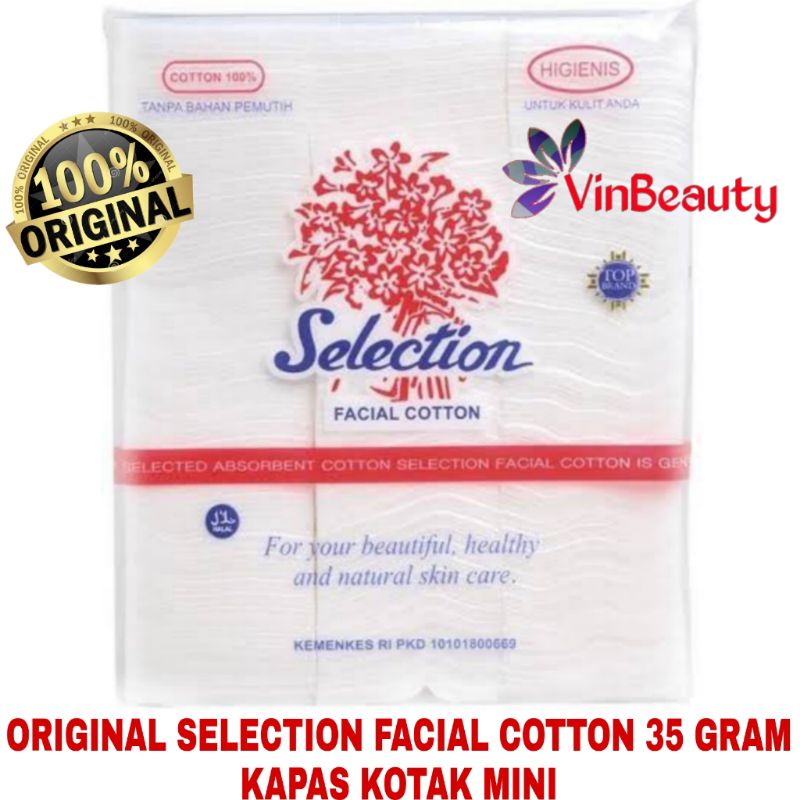 ORIGINAL KAPAS SELECTION FACIAL COTTON 35 GRAM / KAPAS PEMBERSIH WAJAH MAKE UP