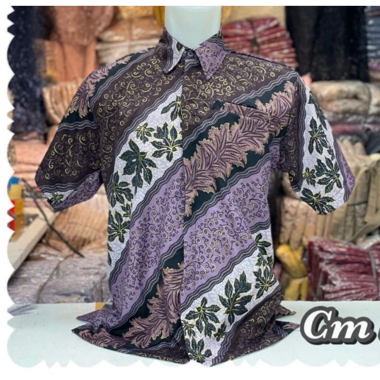 Couple batik kemeja dan rok plisket / set rok plisket dan kemeja batik / motif cm lilac