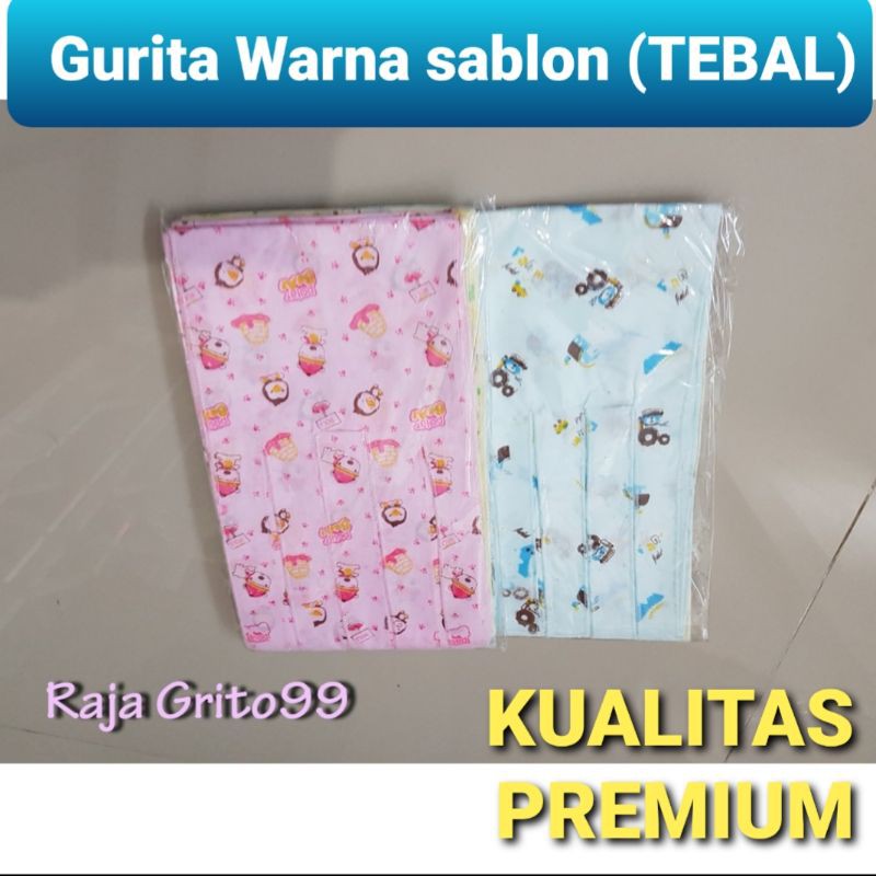 Gurita bayi premium warna sablon Tebal isi 1 Lusin / Grita tali bayi Warna print / grito ikat warna sablon - Grosir 12 pcs