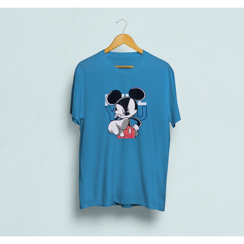 Kaos murah Kaos distro murah baju  distro pria t-shirt murah combed30s micky telunjuk biru