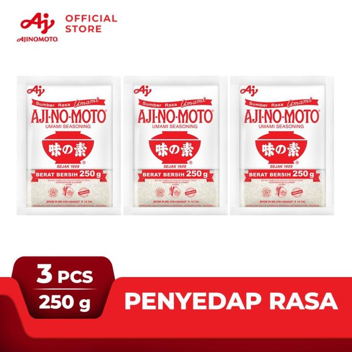 

Silahkan Order] AJI-NO-MOTO Penyedap Rasa MSG Ajinomoto 250g (3 pcs)