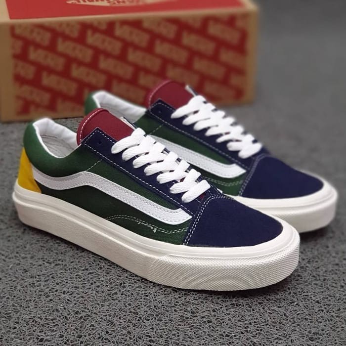 SEPATU VANS CACING WARNA KOMBINASI RAINBOW / VANS OLD SKOOL PRIA ORIGINAL / SEPATU SEKOLAH / KASUAL