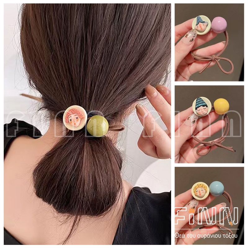 Ikat Rambut Motif Cartoon Lucu Fashion Wanita Aksesoris