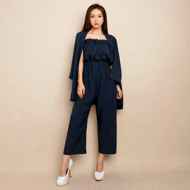jumpsuit with a cardigan