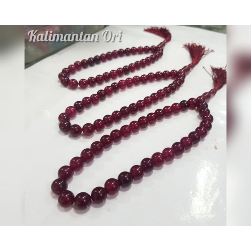 Tasbih 33 Batu Akik Merah