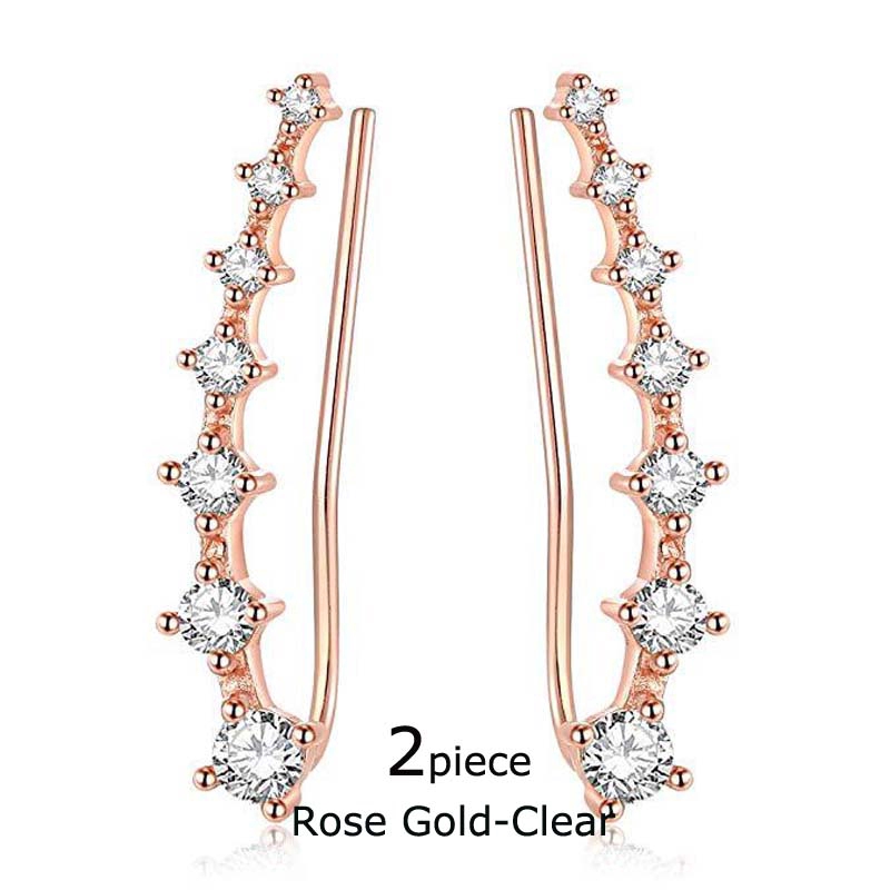 2piece Copper with Zircon Earrings Stud