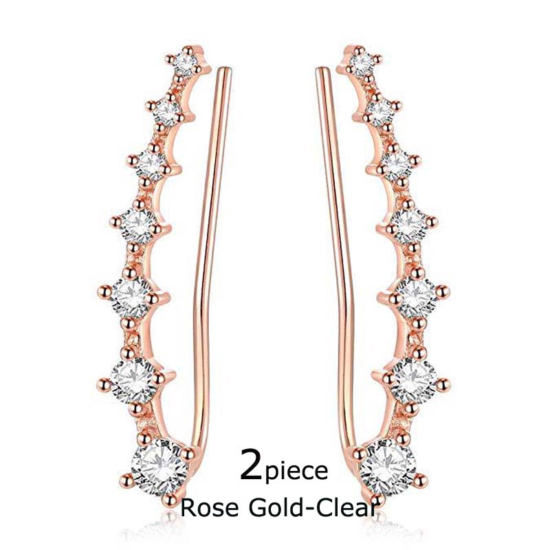 2piece Copper with Zircon Earrings Stud