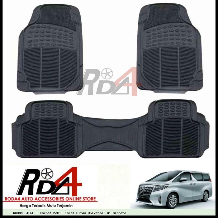Karpet Mobil Karet Hitam Universal Q1 Alphard