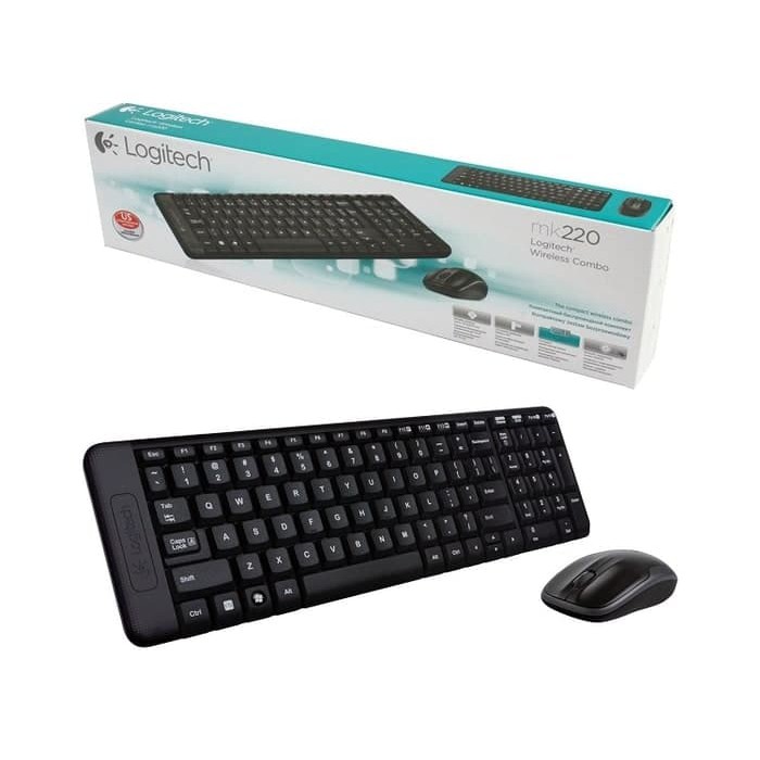 Keyboard Mouse Combo 2 in 1 Wireless Logitech MK220