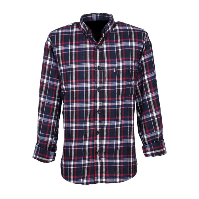 KEMEJA FLANEL PRIA TERBARU KEREN CASUAL BROODIS BEST SELLER - Navy