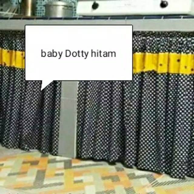 gorden kolong dapur baby dotty hitam