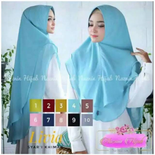 Khimar Ceruty Babydoll 2 Layer Kualitas Premium Import Syari Syar'i Biru Laut