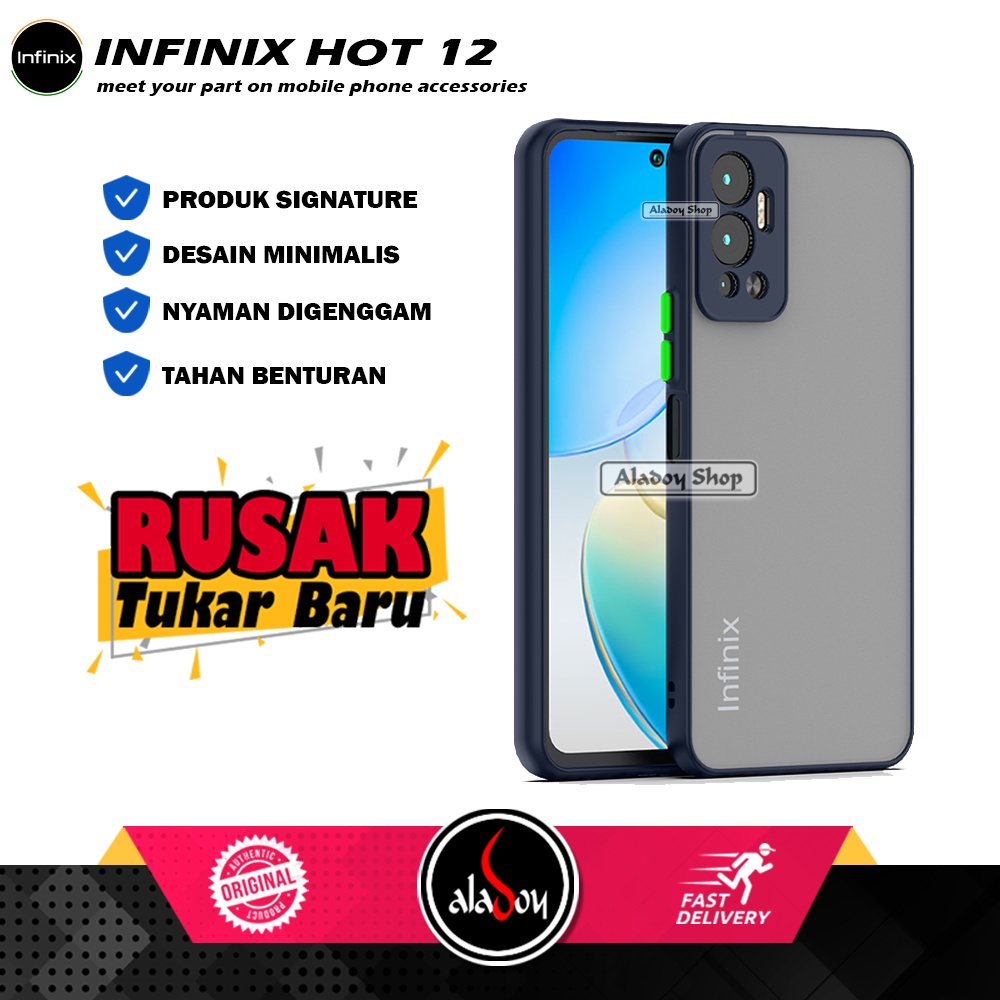 Case Infinix Hot 12 2022 Hard Case Aero Protection Camera Premium Casing