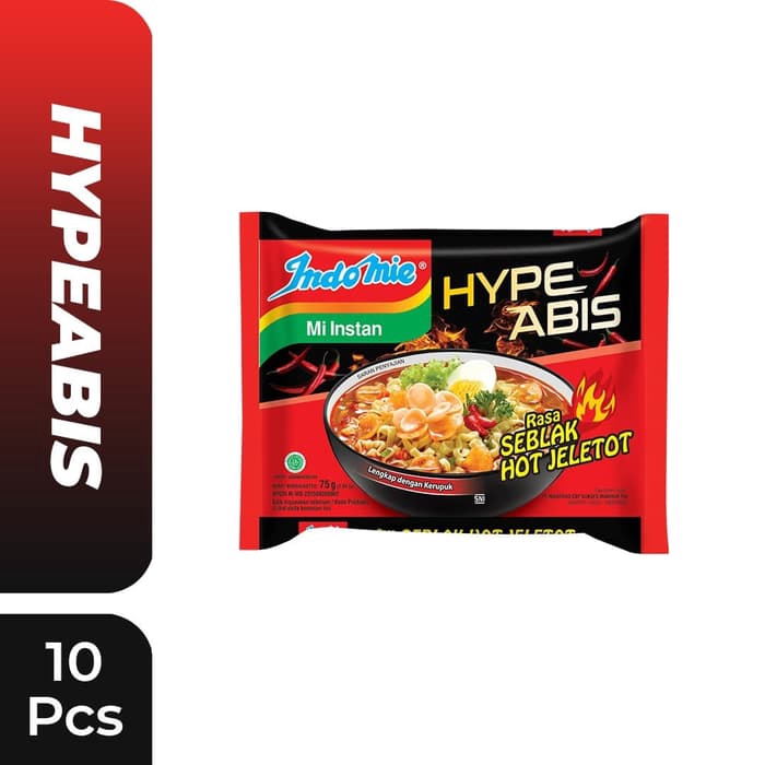 

10 Pcs - Indomie HypeAbis Rasa Seblak Hot Jeletot