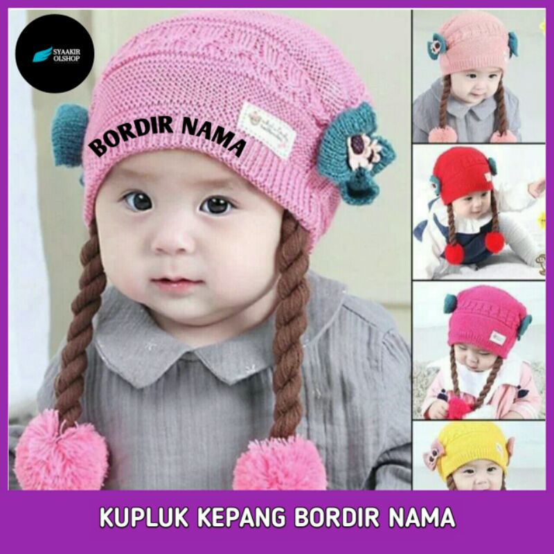 Kupluk Bayi Perempuan Free Bordir Nama