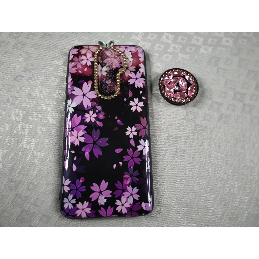 CASE KOREAN SWAROVSKY + POP SOCKET VIVO Y53 Y19