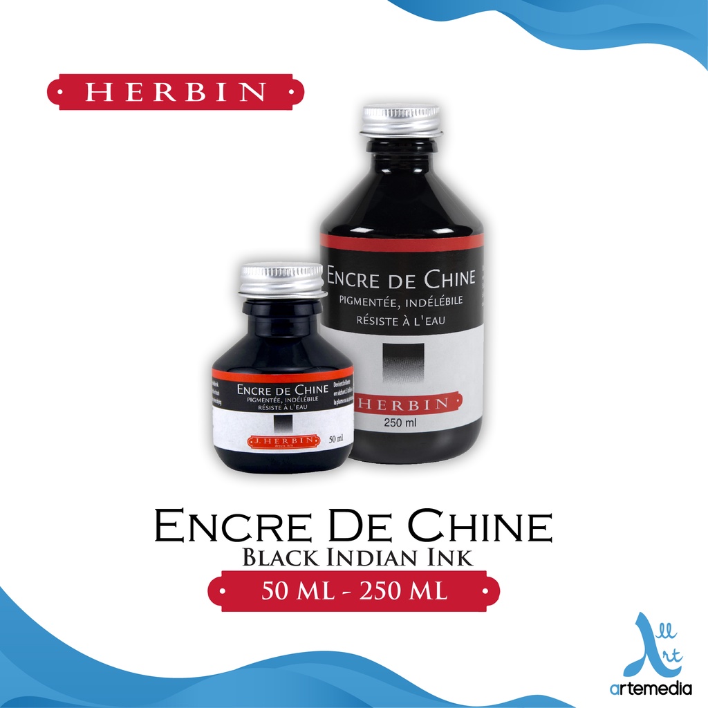 

Herbin Black Indian Ink Calligraphy Drawing Writing Tinta India Hitam untuk Kaligrafi, Menggambar & Menulis