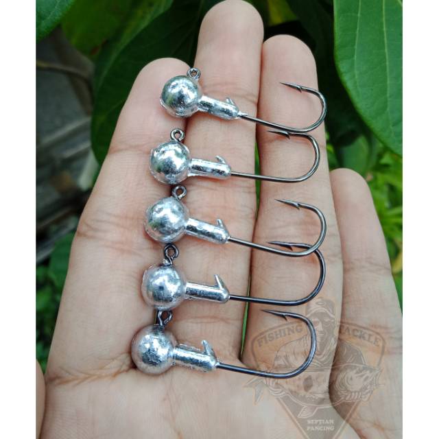 Jig head 5gram isi 5pcs hook hitam kuat