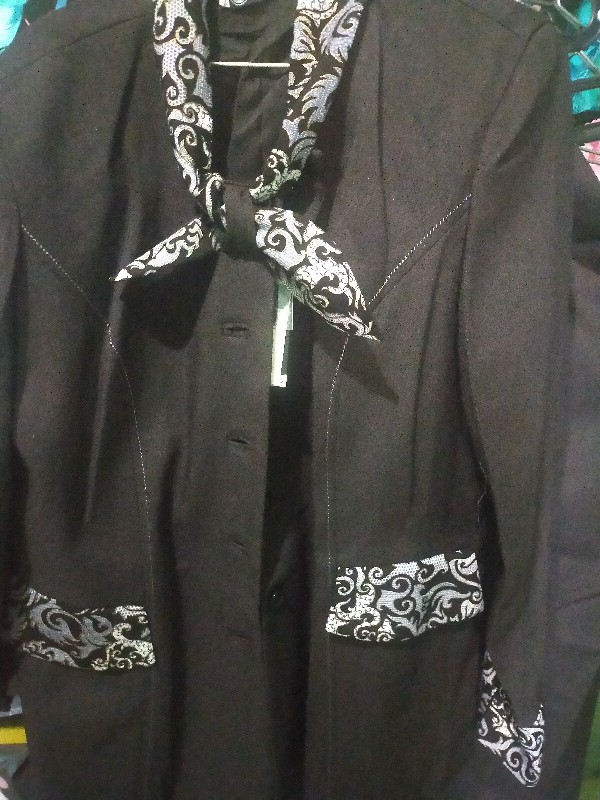 Set Blazer Baju Kerja Wanita Batik  Abu Abu Tua Guru,bank,hotel,sekretaris,kasir,klinik Kantor