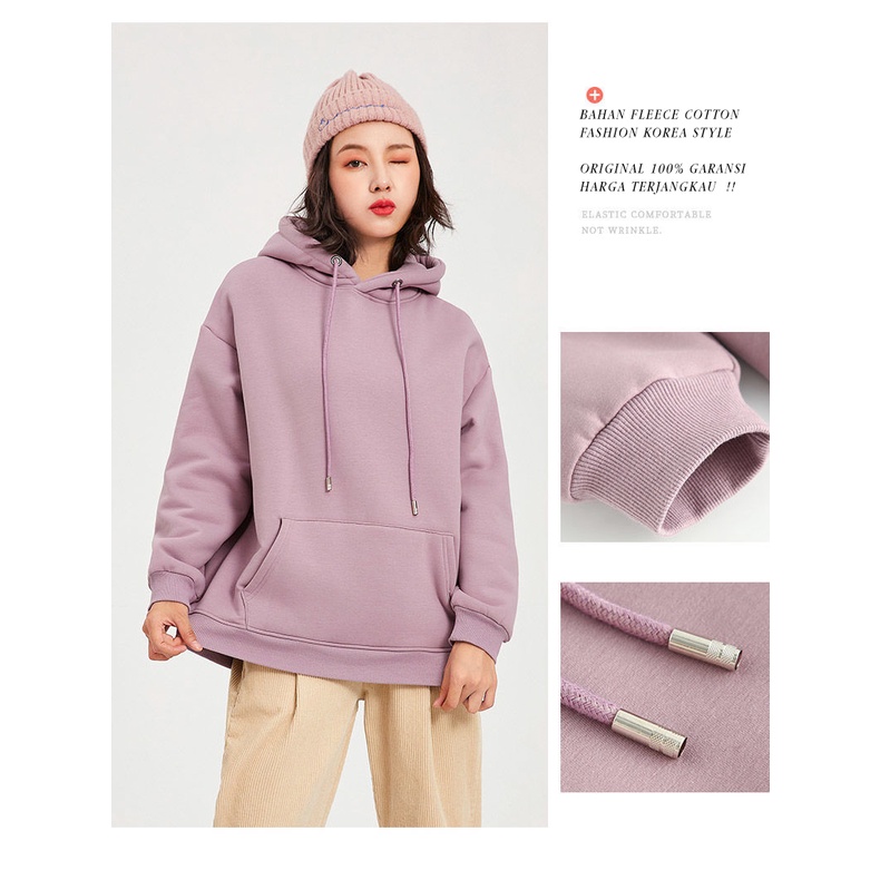 🅳🅵 Hoodie Taro Nilla Korea Style | Hoodie Polos Unisex Pria &amp; Wanita Terbaru Warna Trendy 2022 | Untitres | Dhea Fashion