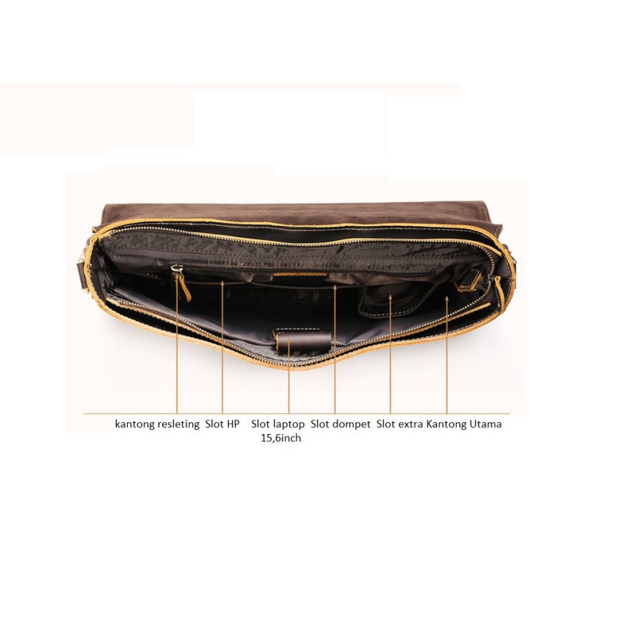 Tas Selempang Kulit Asli Pria Crazy Horse Leather - CHOPIN by Napoleon