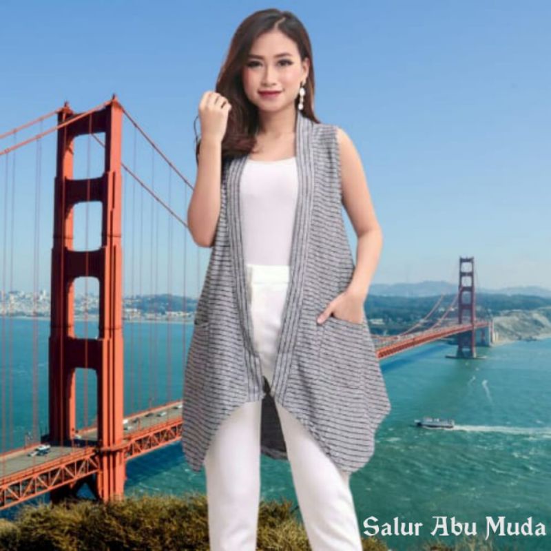 Cardigan Outer Tanpa Lengan Outerwear Cardy Rompi Wanita