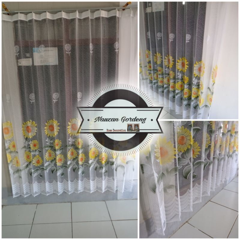 Gorden jendela vitras matahari/tulip/anggur warna gorden daleman