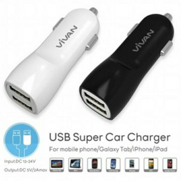 Saver / Charger Mobil / Car Charger Vivan CC02B Fast Charging