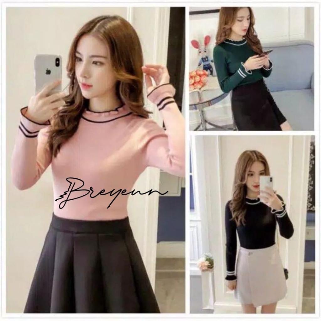 Breyeun - Song Hye Kwo Rajut - Pakaian Rajut Wanita/Atasan Rajut Wanita/Sweater Rajut Wanita/Cardiga