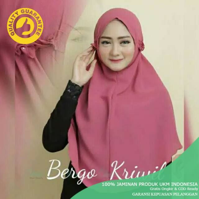Aulia Jilbab Bergo Maryam Kriwil Diamond / Bergo Tali Non Pet Hijab