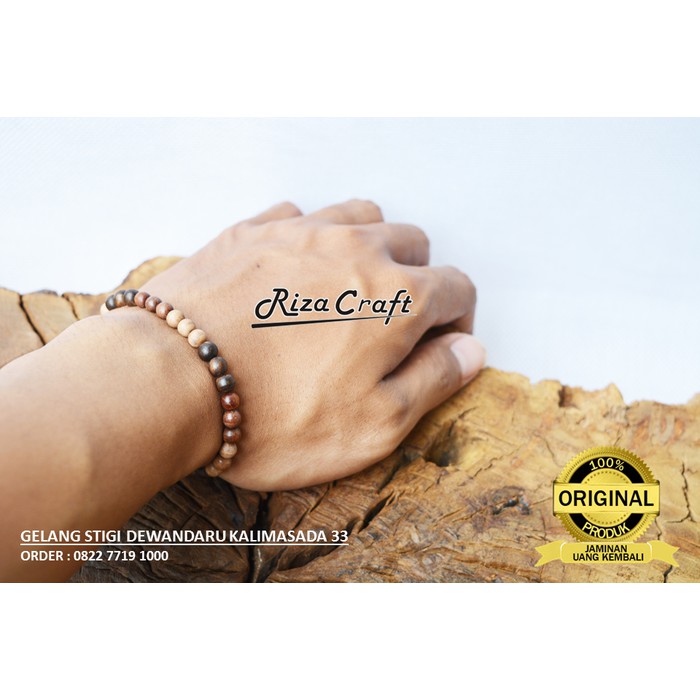 Gelang Tasbih Kayu Stigi Asli Kombinasi Dewandaru Kalimasada 33 ASLI PROMO