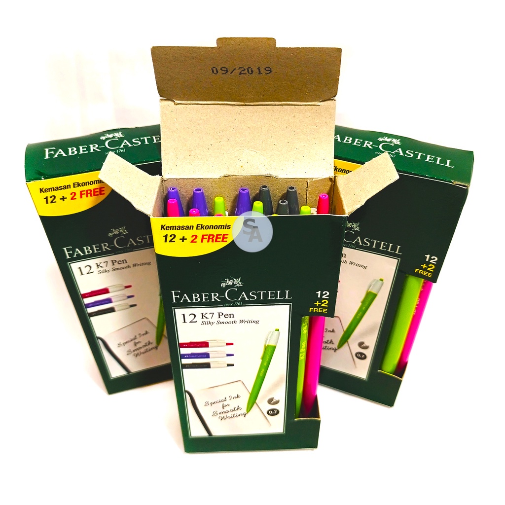 

Faber Castell Pulpen Ballpoint K7 0.7mm Cover Berwarna - Lusin