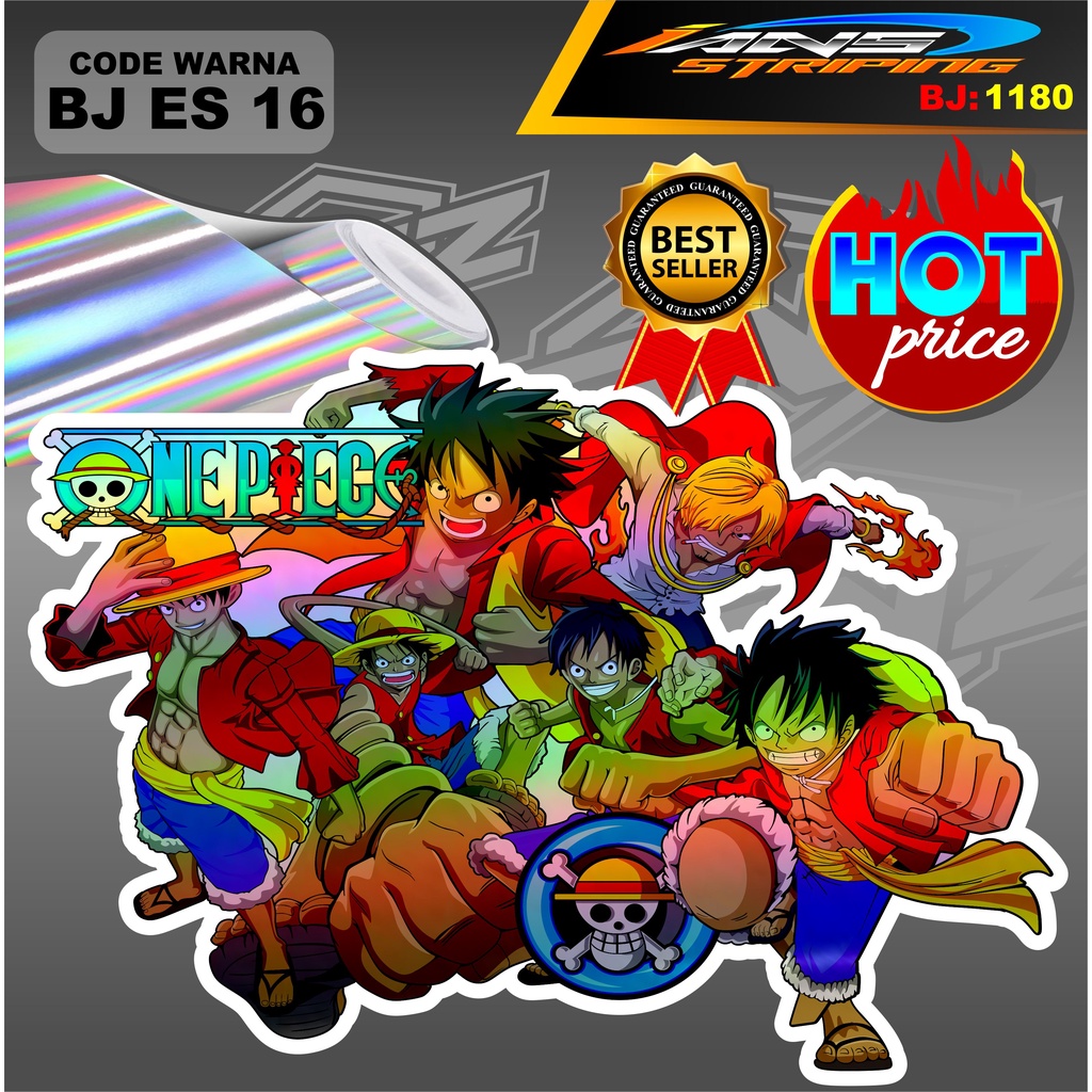 STIKER MOTOR ONE PIECE HOLOGRAM / STIKER KULKAS KARTUN / STIKER HOLOGRAM / STIKER ESTETIK / STICKER AESTETIC