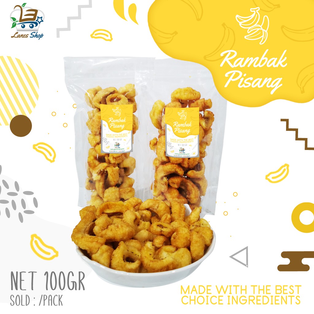 

Rambak Pisang Lanes Kemasan 100gr Murah Renyah Gurih Enak