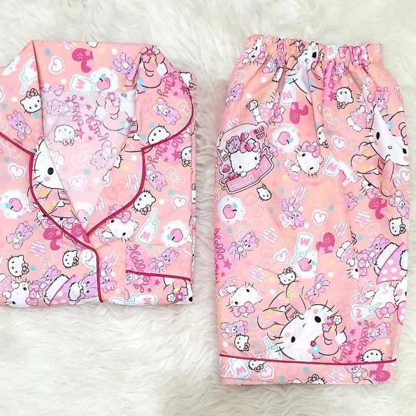 ★★ HNM Baju tidur wanita piyama/pajamas karakter HK katun mikro CP, PP, short pants LD 104 ⁎ →