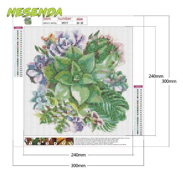 DIY Full Drill Diamond Painting - 5D Succulent Garden Stitch Kit