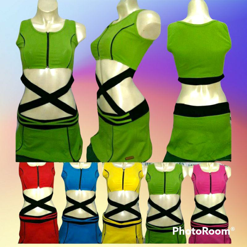 Stelan set rok berkualitas set senam baju senam baju olahraga