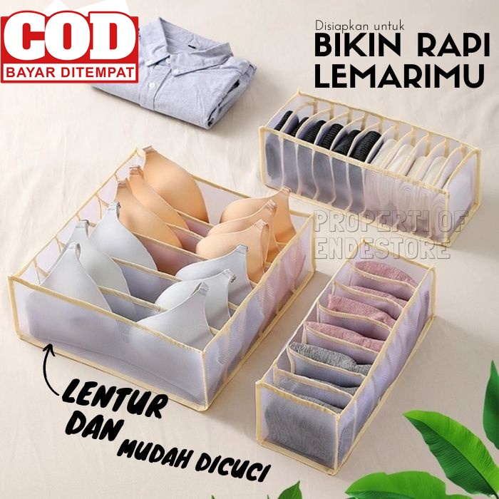 Tempat Kotak Box Penyimpanan Baju Pakaian Bayi Serbaguna Rak Celana Dalam CD Dan Bra Daleman EN200