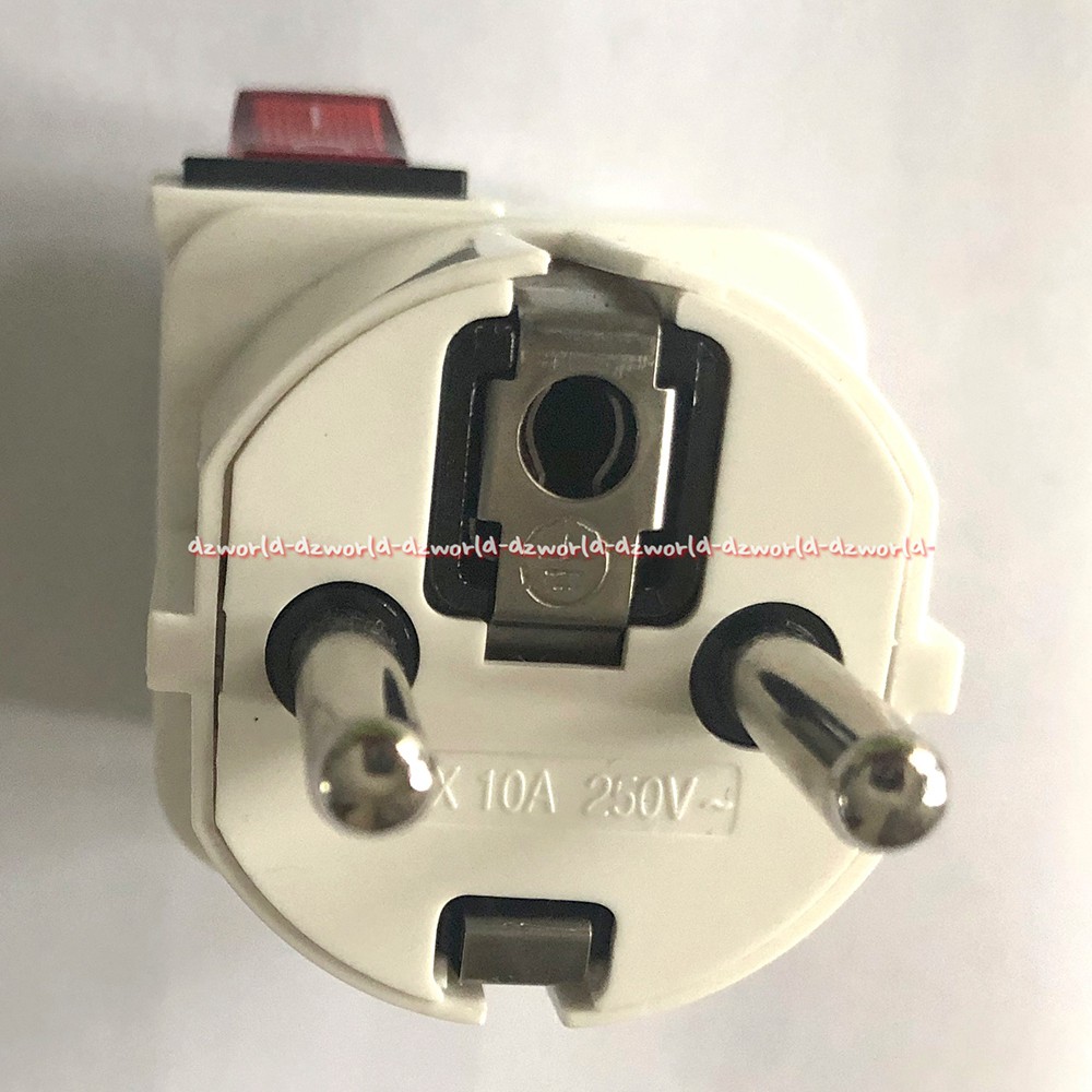 Krisbow Steker Stop Kontak Adaptor Dengan Tombol Switch Colokan Kaki 3 Putih White