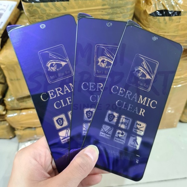 Anti Gores INFINIX HOT 11S NFC Tempered Glass Ceramic Blue Matte TG Infinix HOT 11S NFC Full Cover