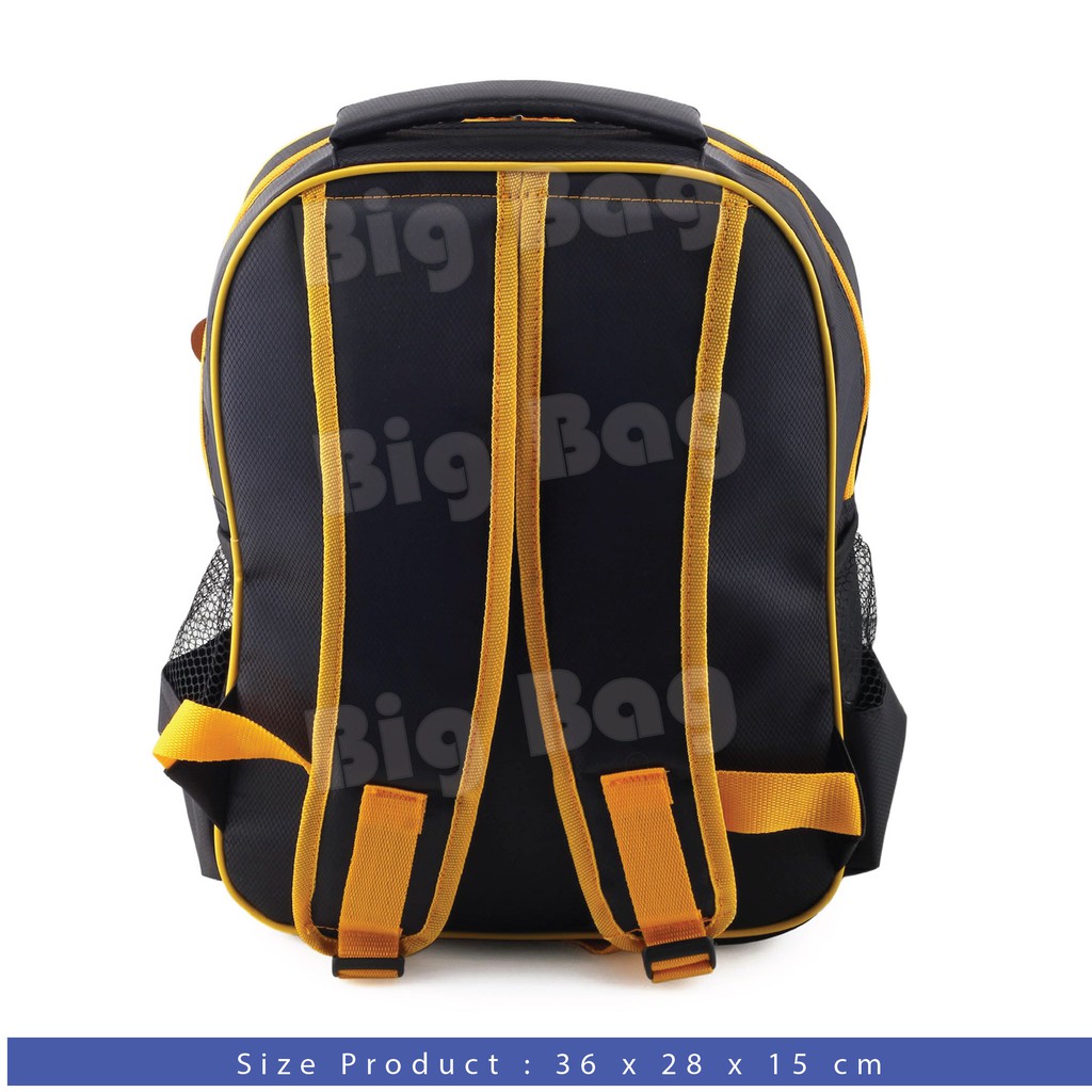 Tas Ransel Anak Laki Laki Karakter - BATMAN - PUNCH BLACK YELLOW - COOL BACKPACK + FREE BOTOL